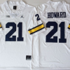 Michigan Wolverines White #21 HOWARD Stitched Jersey