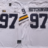 Michigan Wolverines White #97 HUTCHINSON Stitched Jersey