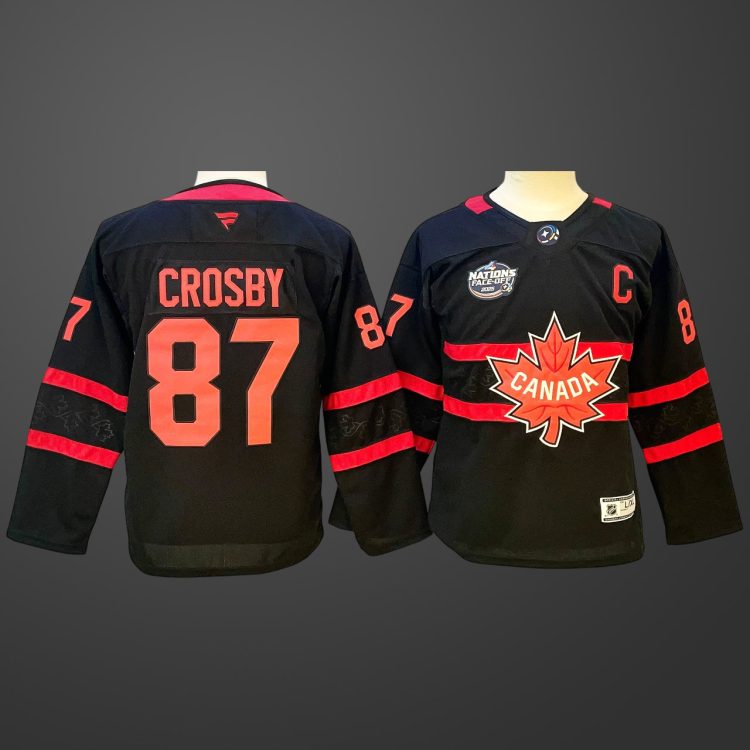 Youth  4 Nations NHL Hockey #87 Sidney Crosby Black Jersey