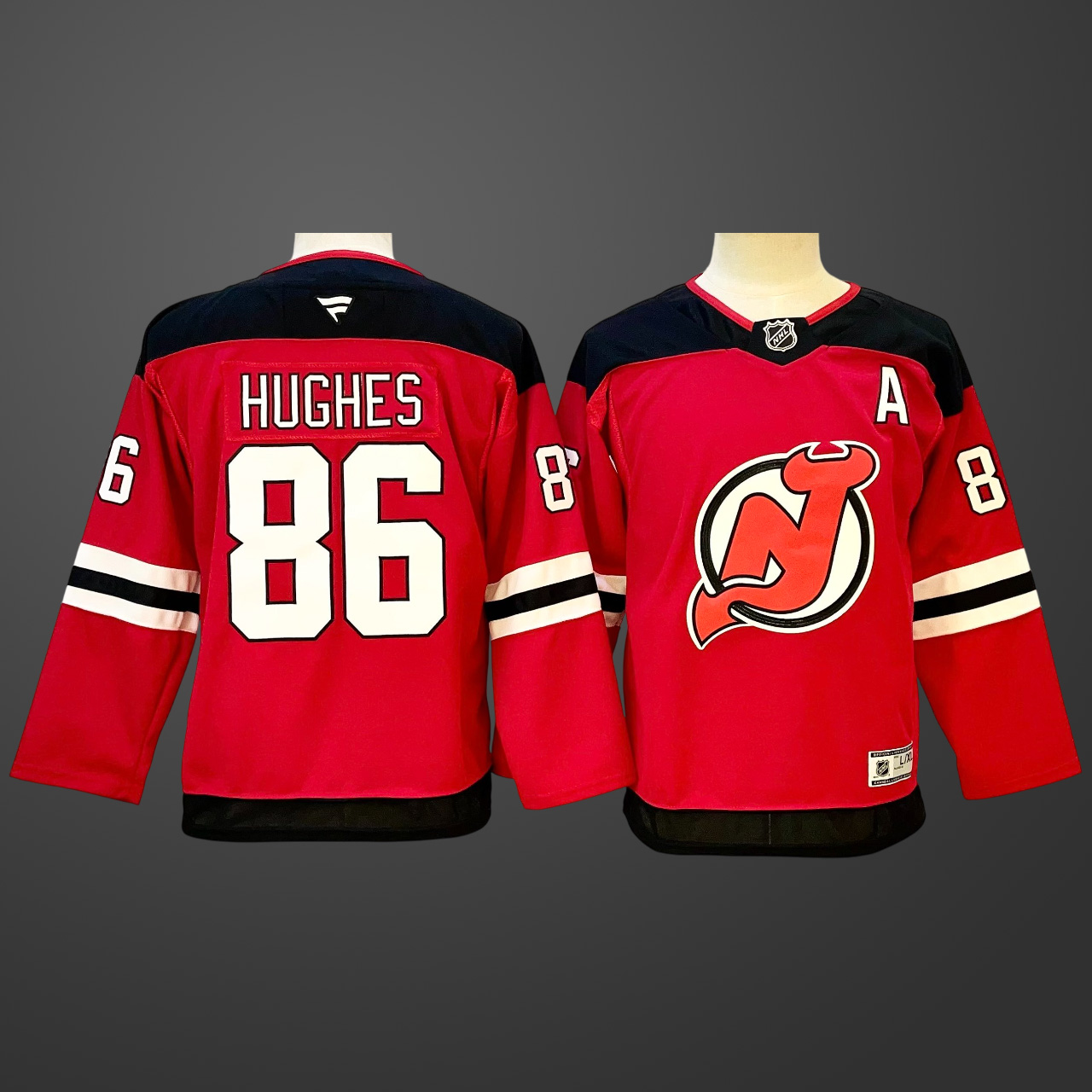 Youth New Jersey Devils #86 Jack Hughes Red With A Patch Stitched Hockey Jersey
