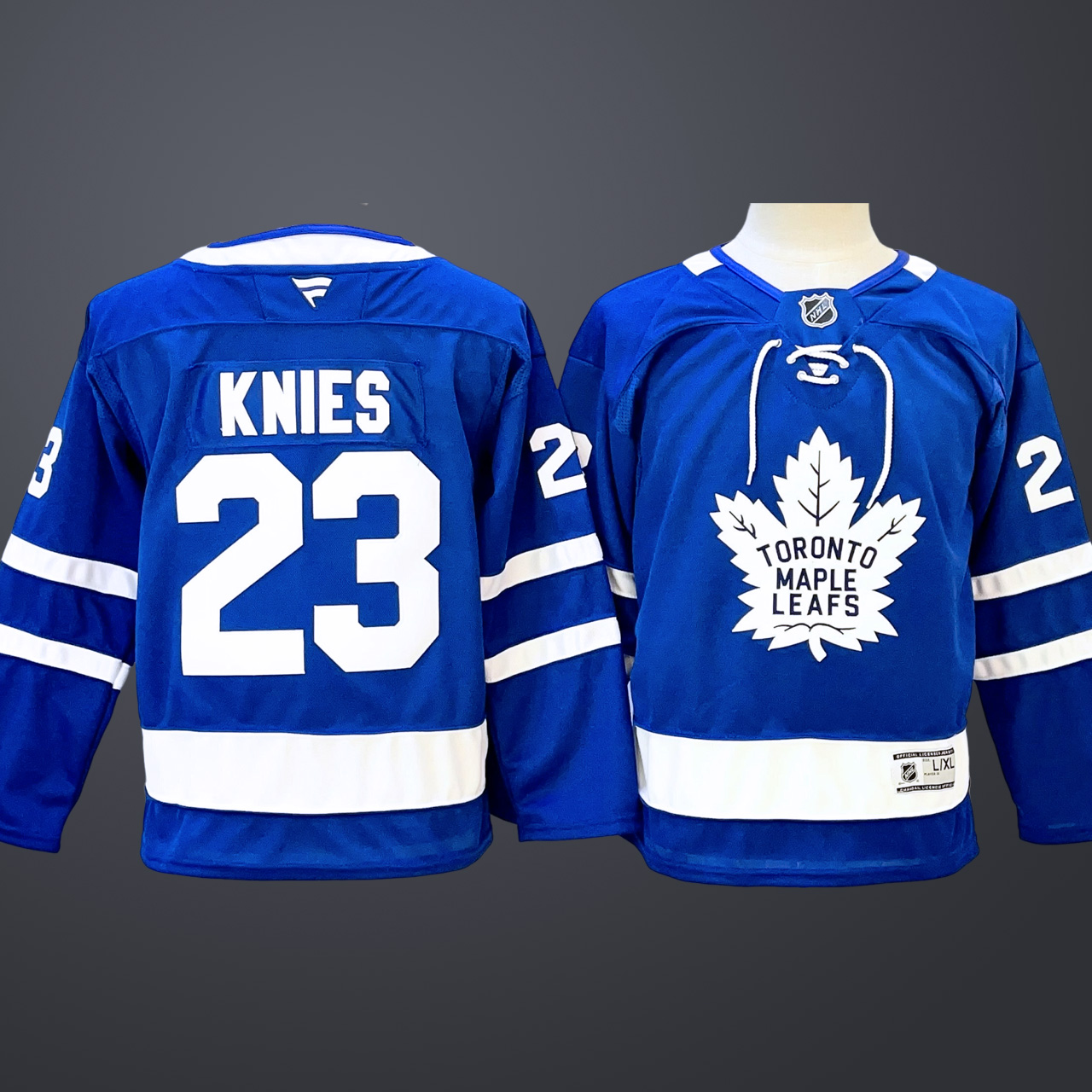 Youth Toronto Maple Leafs #23 Matthew Knies Home Breakaway Jersey – Blue
