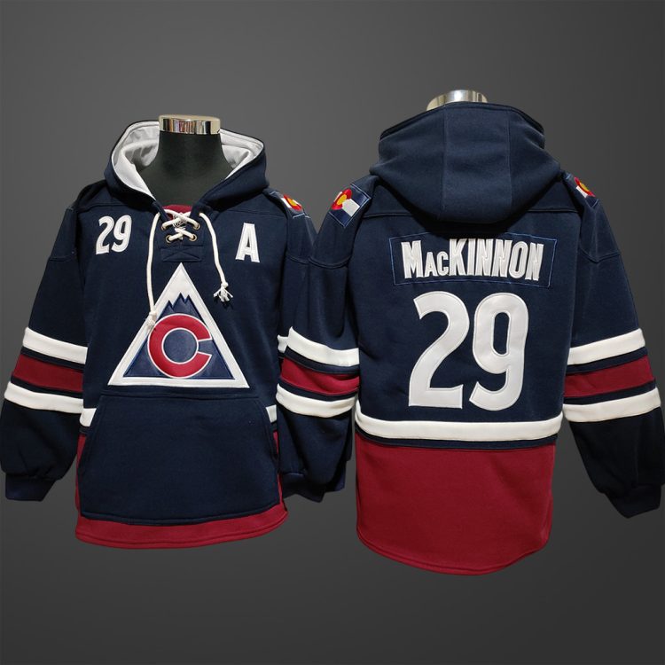 Men’s Colorado Avalanche #29 MacKINNON All Stitched Hoodie