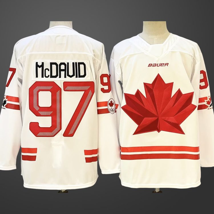 Men's Hockey Canada #97 Connor McDavid White 2026 Olympic Stitched Jersey