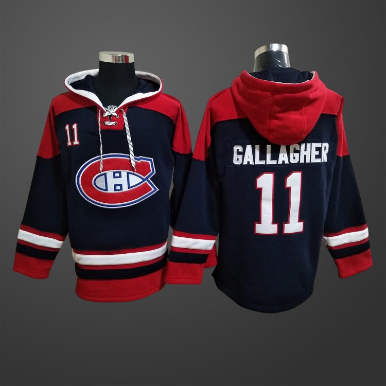 Men's Montreal Canadiens #11 GALLAGHER All Stitched Hoodie