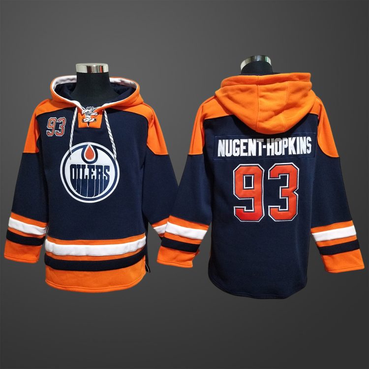 Men's Edmonton Oilers #93 NUGENT-HOPKINGS All Stitched Hoodie