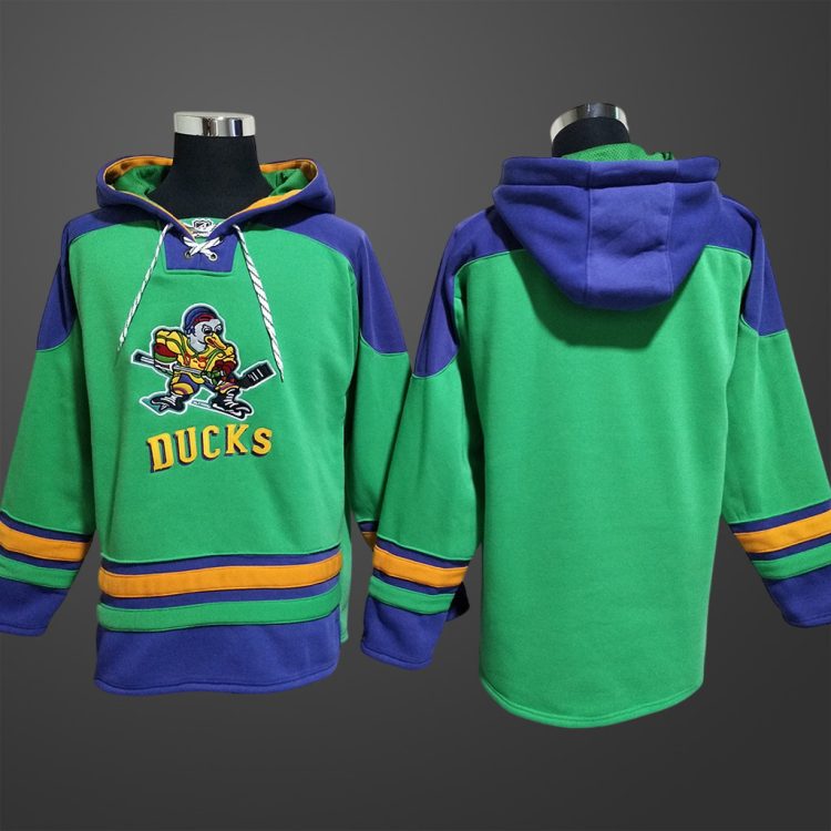 Men’s Anaheim Ducks Blank Team Stitched Hoodie Green