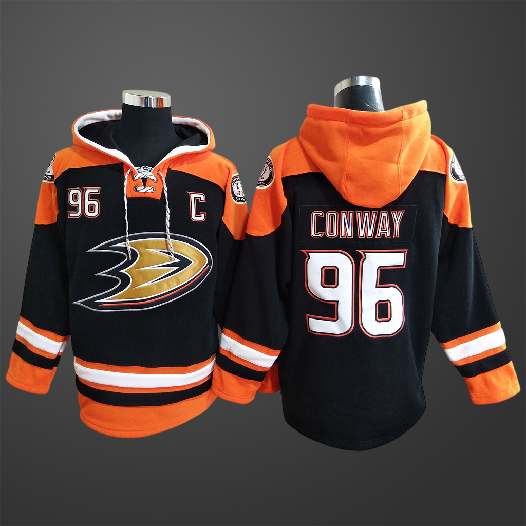 Men’s Anaheim Ducks Charlie Conway #96 Stitched Hoodie