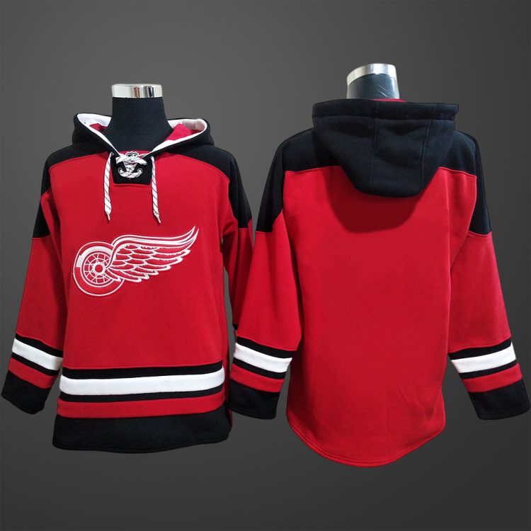 Men’s Detroit Red Wings Team Blank Stitched Hoodie