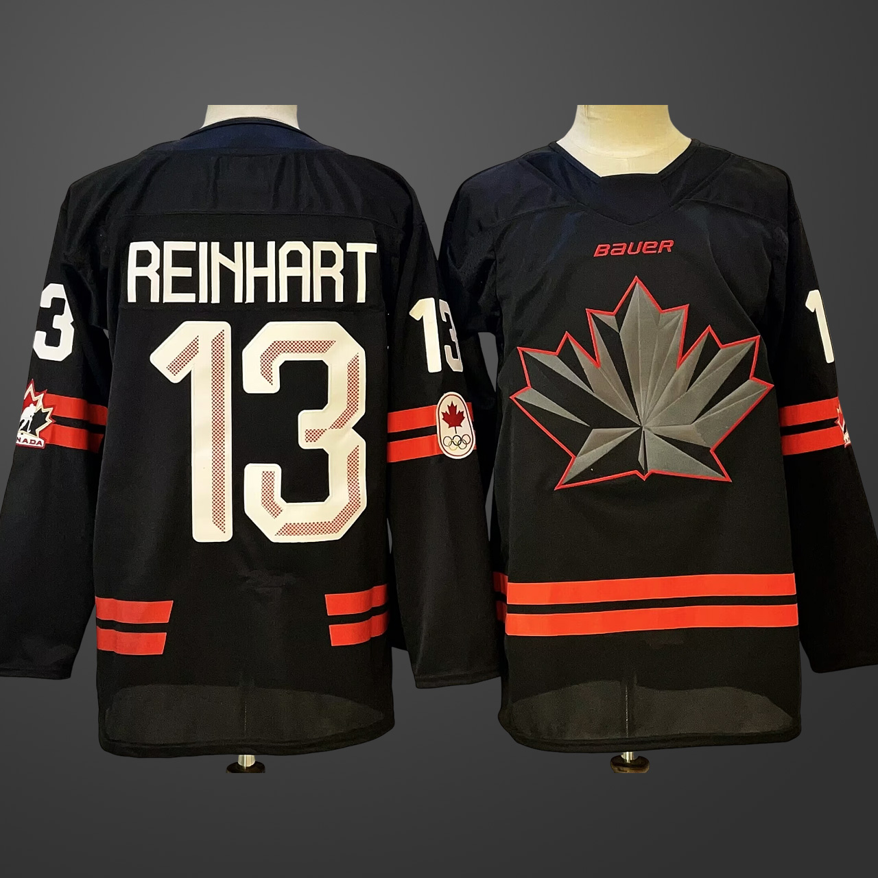 Men’s Hockey Canada #13 Sam Reinhart Black 2026 Olympic Stitched Jersey