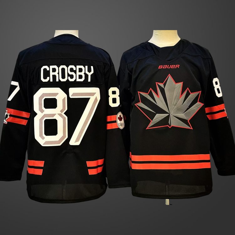Men's Hockey Canada #87 Sidney Crosby Black 2026 Olympic Stitched Jersey