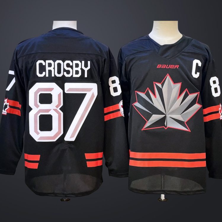 Men's Hockey Canada #87 Sidney Crosby Black 2026 Olympic Stitched Jersey "C" Patches