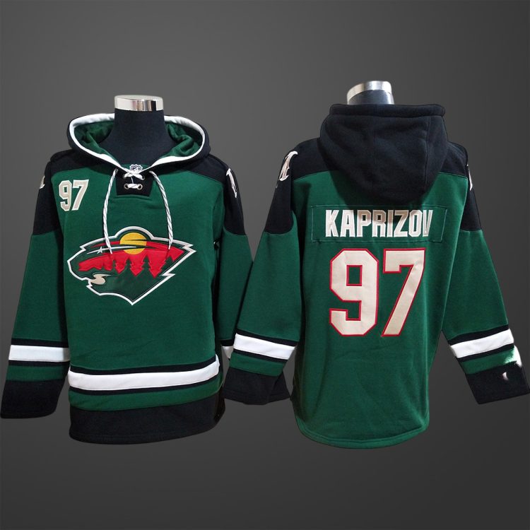 Men’s Minnesota Wild #97 Kirill Kaprizov Stitched Hoodie