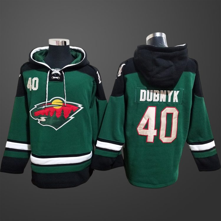 Men’s Minnesota Wild Devan Dubnyk #40 Stitched Hoodie