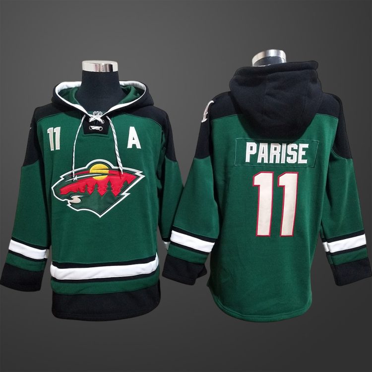 Men’s Minnesota Wild Zach Parise #11 Stitched Hoodie