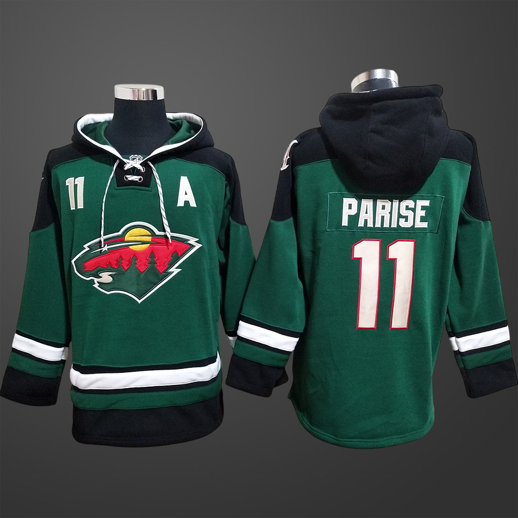 Men’s Minnesota Wild Zach Parise #11 Stitched Hoodie