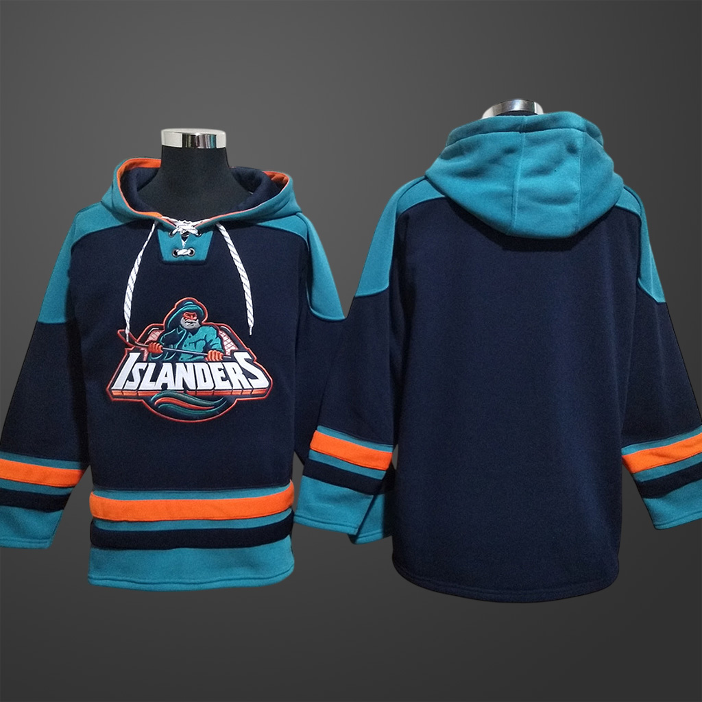 Men’s New York Islanders Navy Team Blank Stitched Hoodie