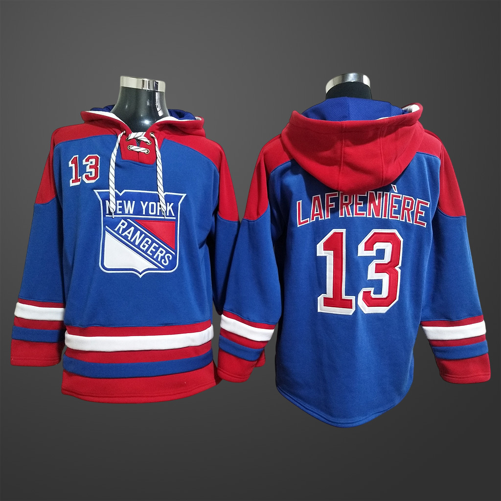 Men’s New York Rangers #13 Alexis Lafreniere Stitched Hoodie