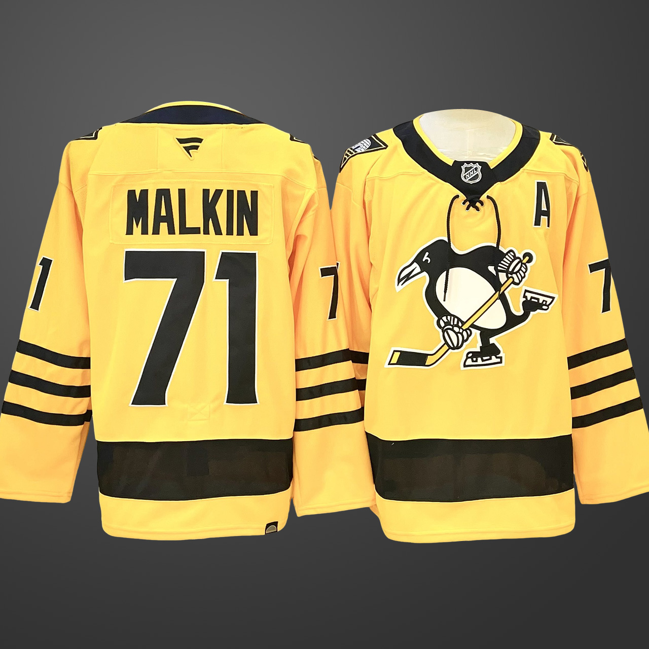 Men’s Pittsburgh Penguins #71 Evgeni Malkin Stitched Gold Jersey
