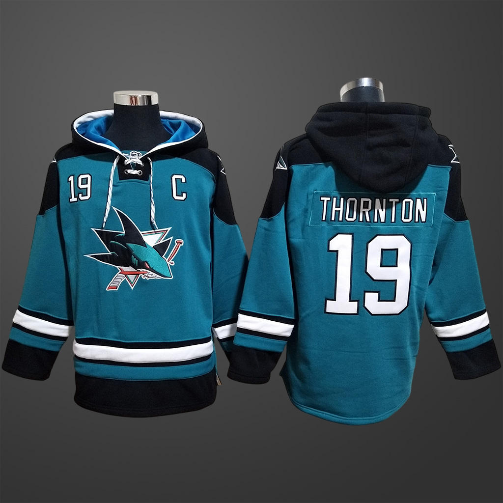 Men’s San Jose Sharks Joe Thornton #19 Stitched Hoodie