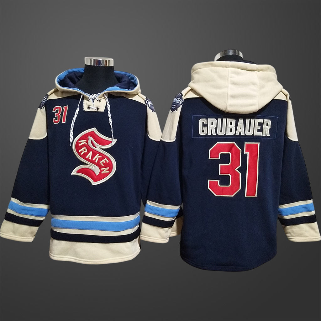 Men’s Seattle Kraken Philipp Grubauer #31 Stitched Hoodie