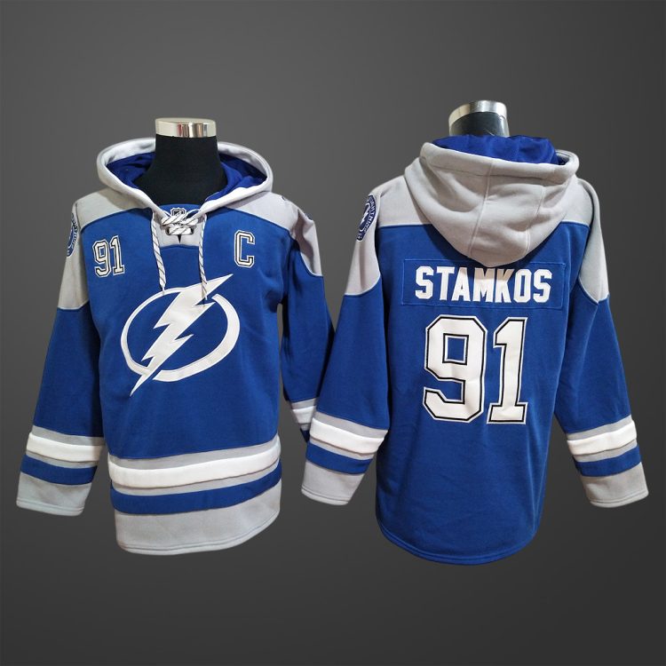 Men’s Tampa Bay Lightning #91 Steven Stamkos Stitched Hoodie