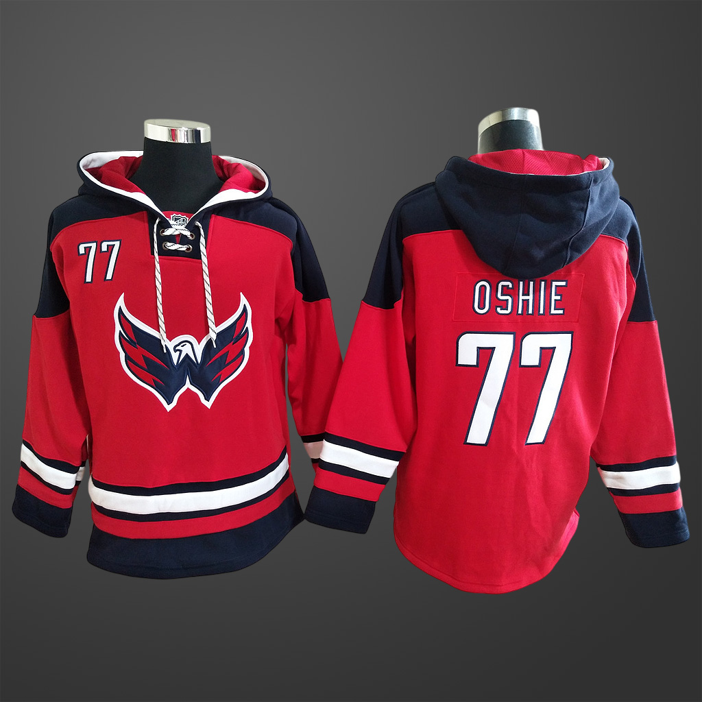 Men’s Washington Capitals #77 OSHIE Stitched Hoodie Red