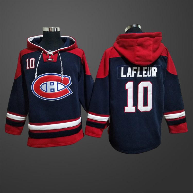 Men's Montreal Canadiens #10 LAFLEUR  All Stitched Hoodie