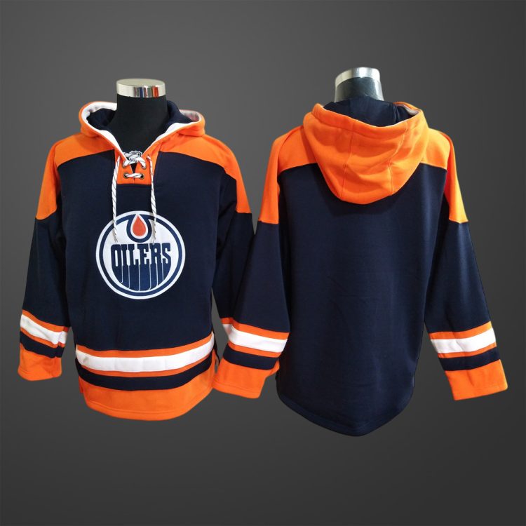 Men's Edmonton Oilers Team Blank All Stitched Hoodie
