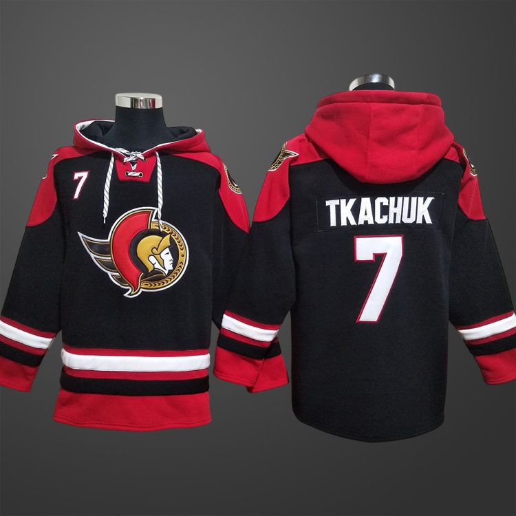 Men's Ottawa Senators #7 Brady Tkachuk All Stitched Hoodie