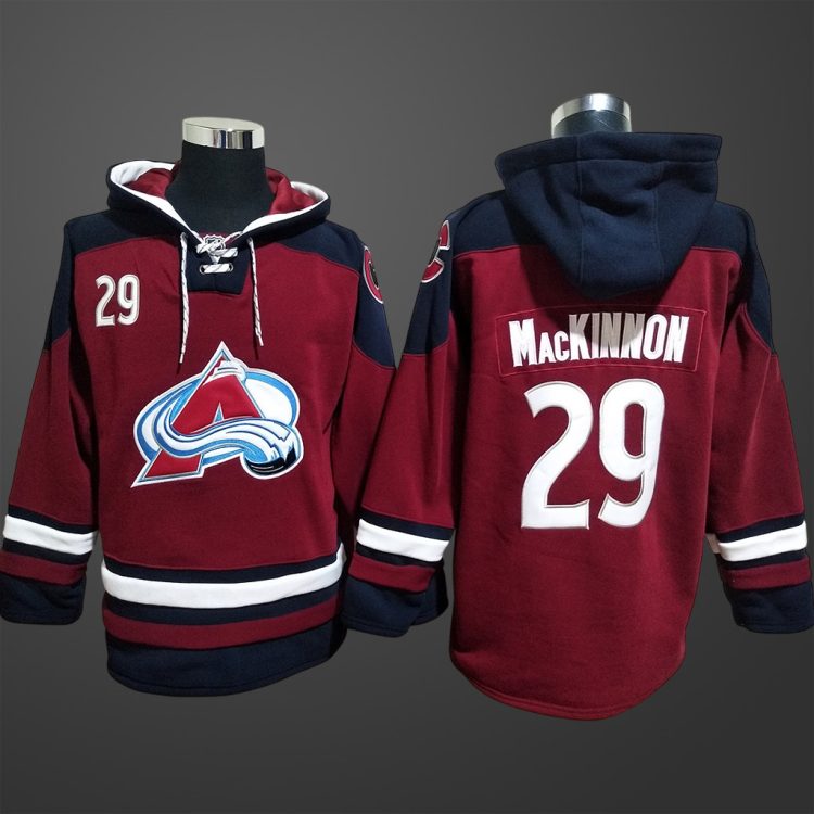 Men's Colorado Avalanche #29 MacKINNON All Stitched Hoodie