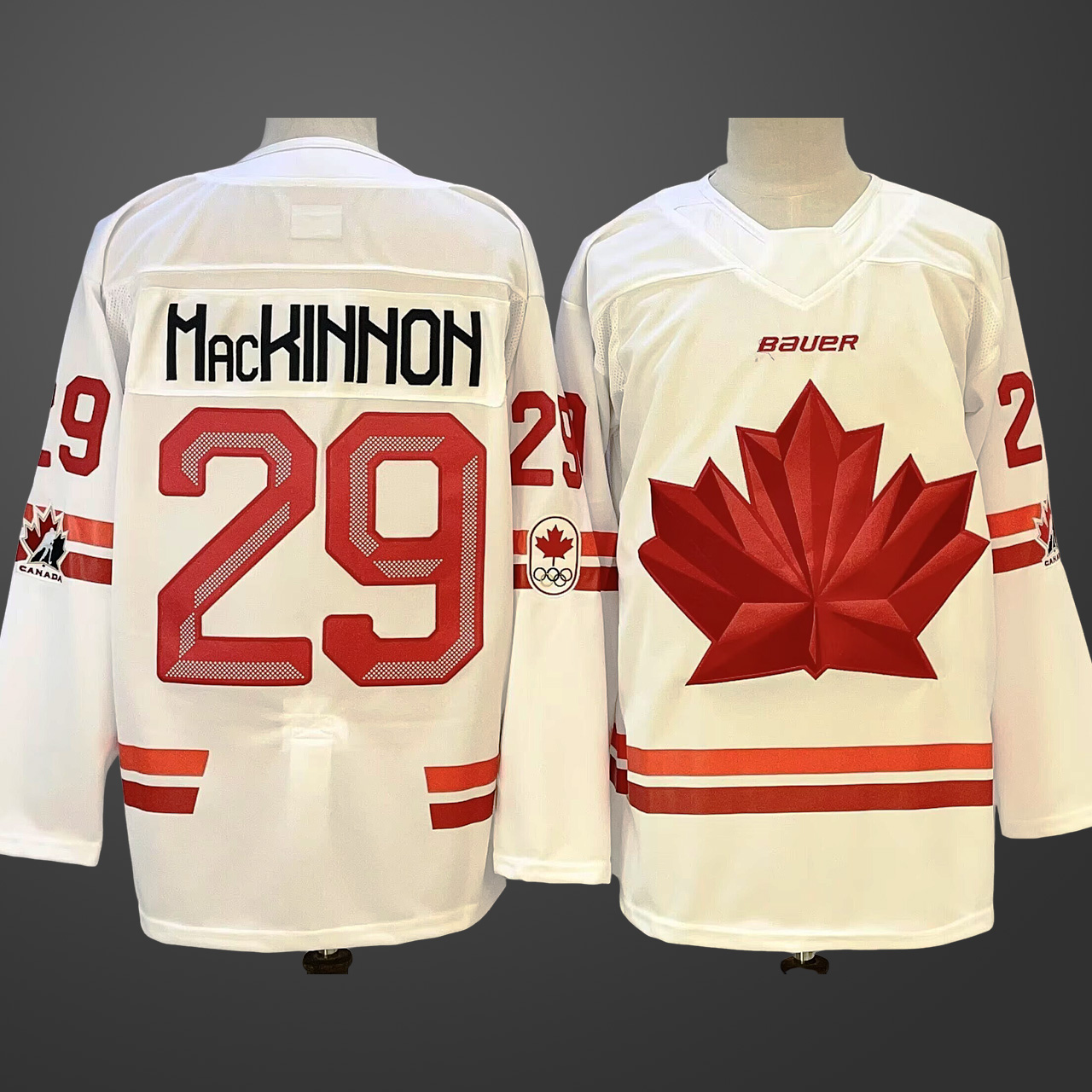 Men’s Hockey Canada #29 Nathan MacKinnon White 2026 Olympic Stitched Jersey