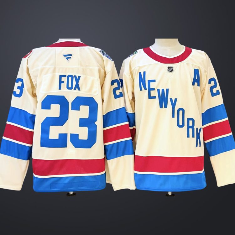 Men's New York Rangers #23 Adam Fox Fanatics Beige 2026 NHL Winter Classic Premium Jersey
