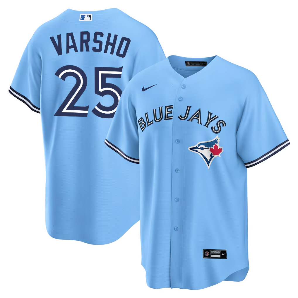 Men's Toronto Blue Jays Daulton Varsho #25 Powder Blue Jersey
