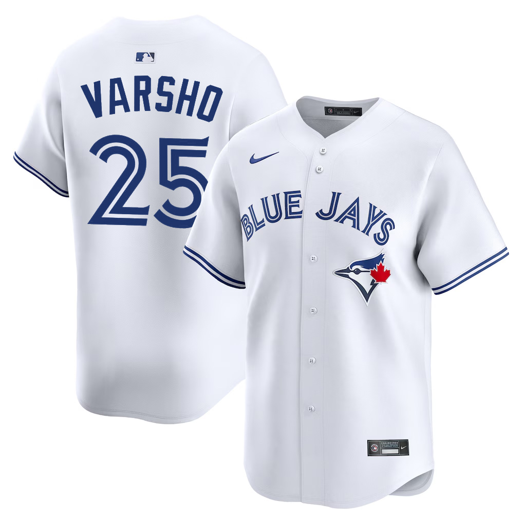 Men's Toronto Blue Jays Daulton Varsho #25 White Home Limited Jersey