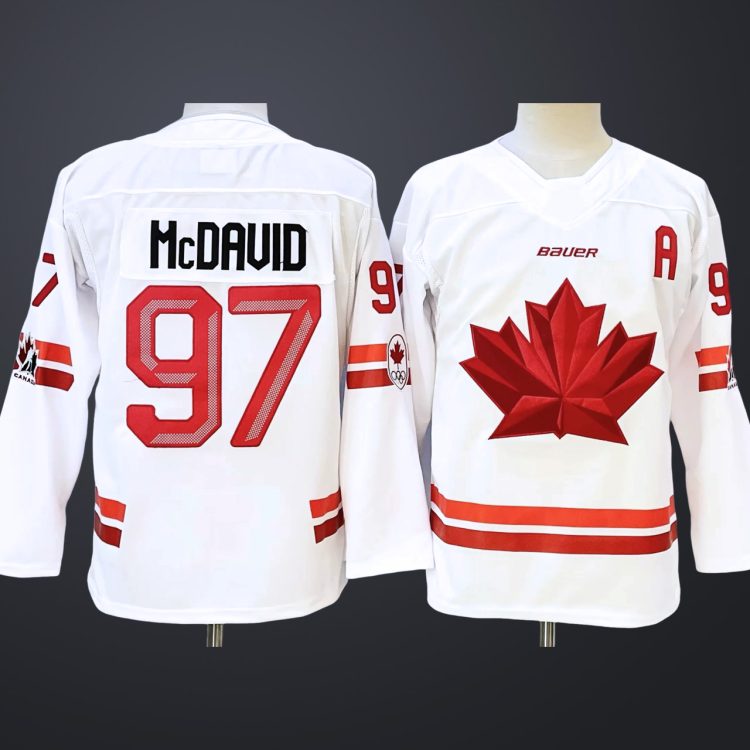 Youth Hockey Canada #97 Connor McDavid White 2026 Olympic Stitched Jersey “A” Patches