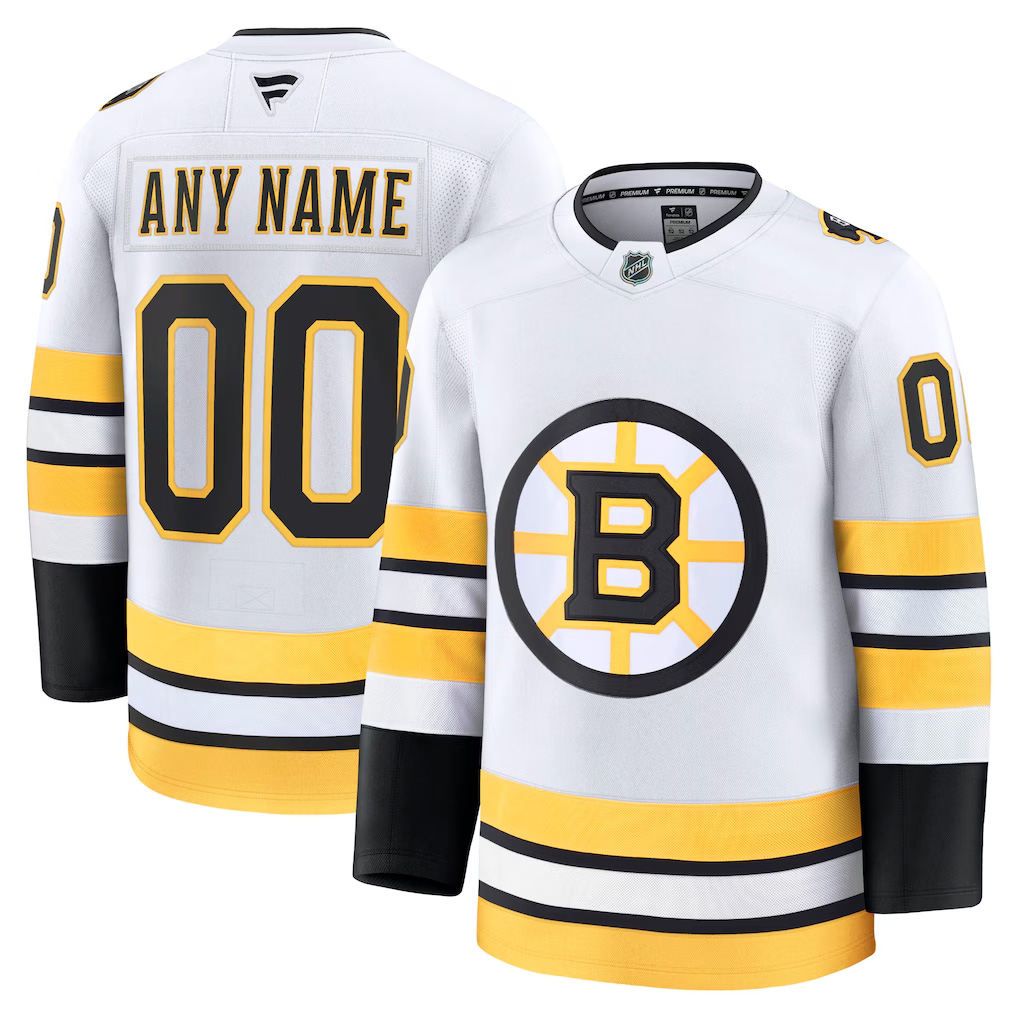 Custom Mens Boston Bruins Jersey Stitched White