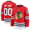 Custom Mens Chicago Blackhawks Centennial Red Stitched Jersey