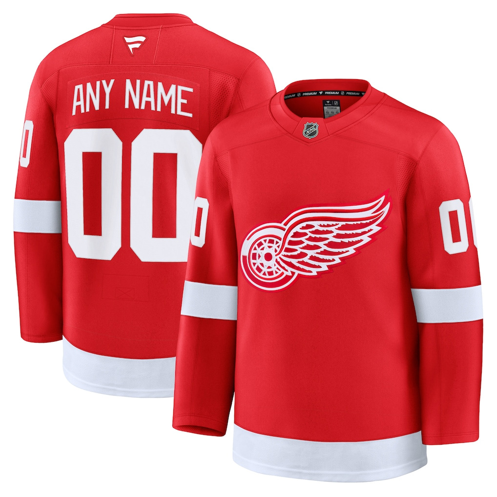 Custom Mens Detroit Red Wings Stitched Jersey - Red