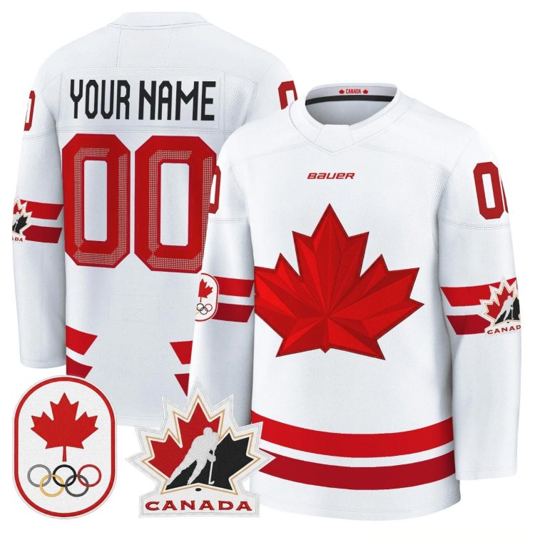 Custom Canada Olympic Jersey 2026 Hockey Stitched White Jersey