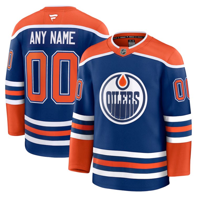 Custom Men's Edmonton Oilers Royal Stitched Jersey