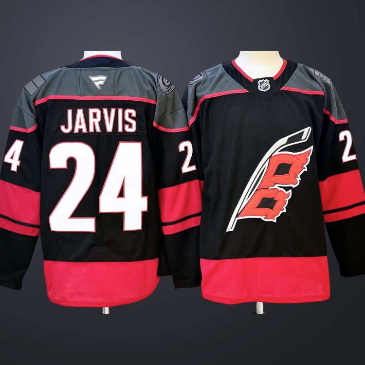Men's Carolina Hurricanes #24 Seth Jarvis Fanatics Black Home Breakaway Jersey