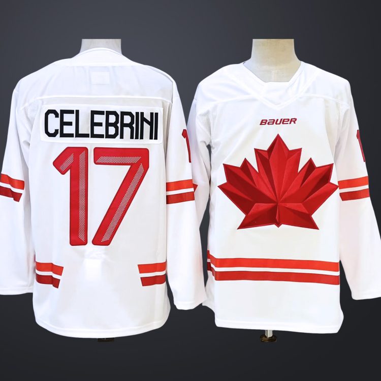 Men’s Hockey Canada #17 MACKLIN CELEBRINI White 2026 Olympic Stitched Jersey