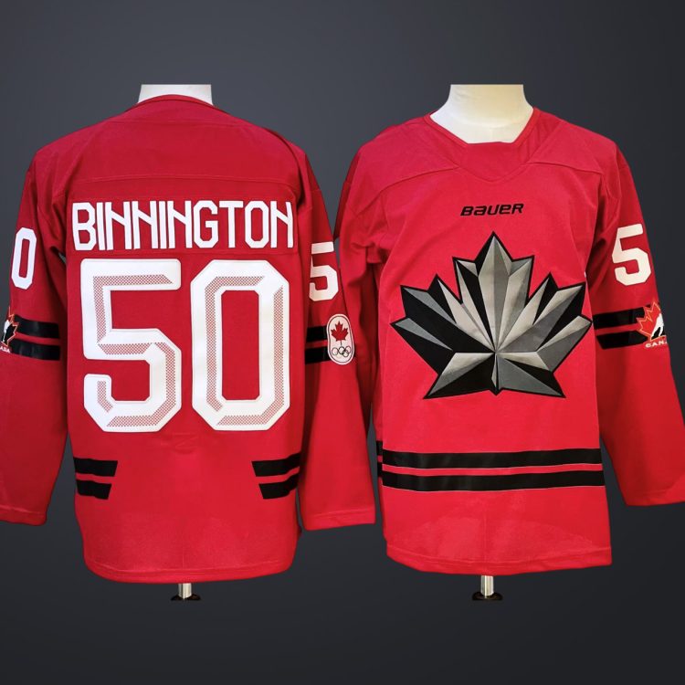 Men’s Hockey Canada #50 JORDAN BINNINGTON Red 2026 Olympic Stitched Jersey