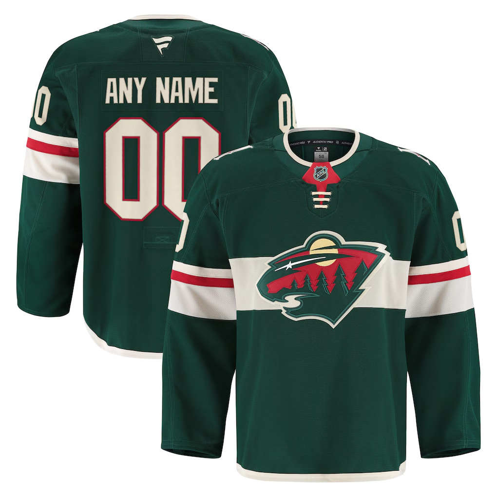 Men's Minnesota Wild Fanatics Green Home Authentic Pro Custom Jersey