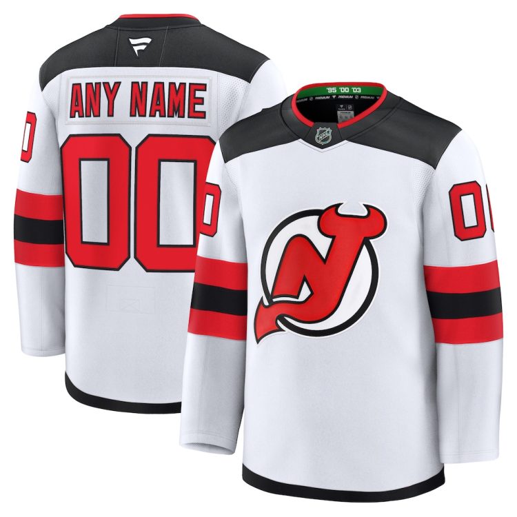 Men's New Jersey Devils Fanatics White Away Premium Custom Jersey