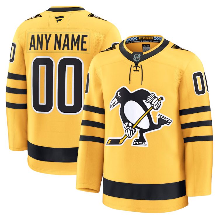 Men's Pittsburgh Penguins Fanatics Gold Alternate Premium Custom Jersey
