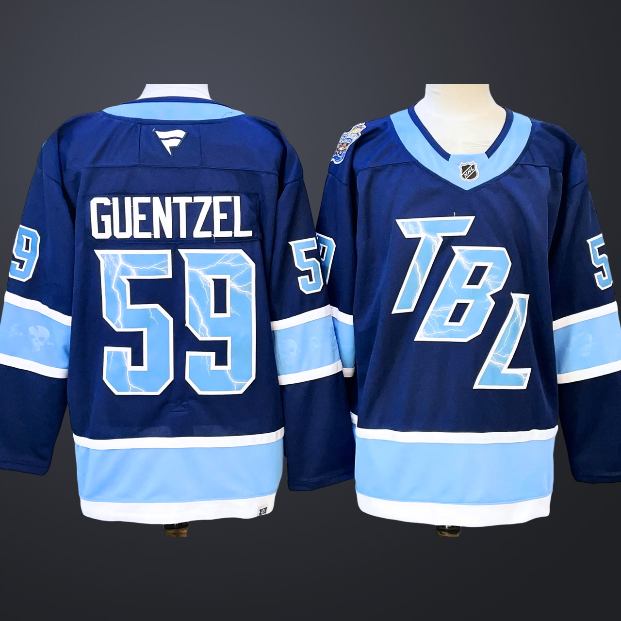 Men's Tampa Bay Lightning #59 Jake Guentzel Blue 2026 NHL Stadium Series Premium Jersey