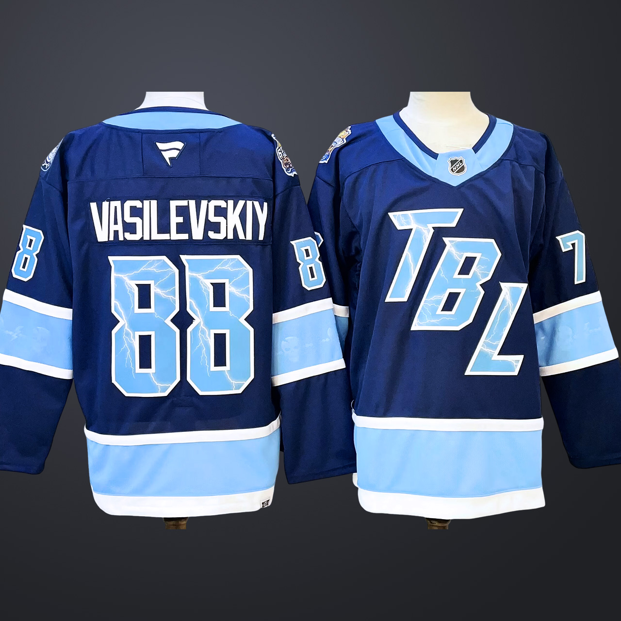 Men's Tampa Bay Lightning #88 Andrei Vasilevskiy Fanatics Blue 2026 NHL Stadium Series Premium Jersey