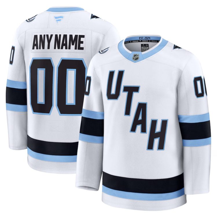 Men's Utah Mammoth Fanatics White Away Premium Custom Jersey