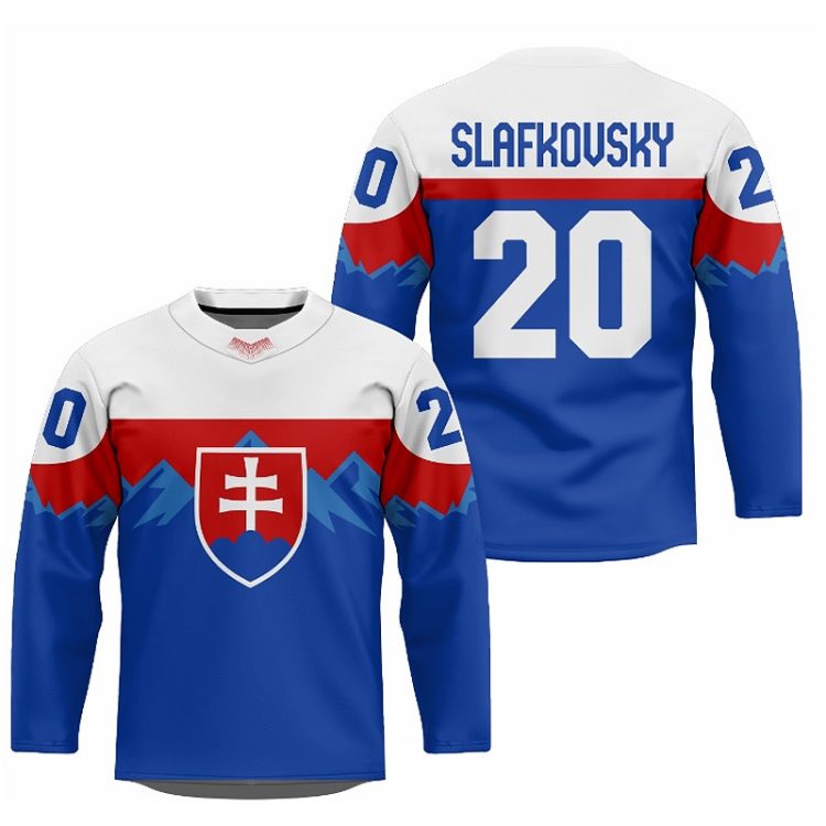 Custom Men's Hockey Team Slovakia Stitched Jersey